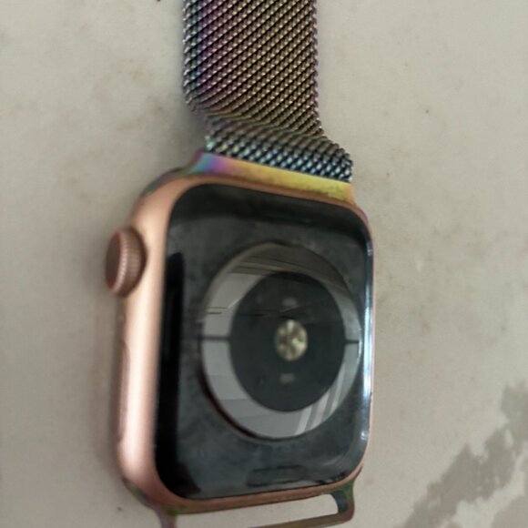 Apple Watch with Rose Gold and Blue Display